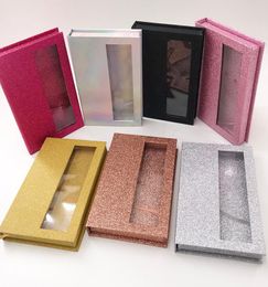 Empty Lashes Boxes 5Pairs Eyelashes Packaging Book Whole Custom Holographic Gold Silver Pink Black Color Empty Book9807016