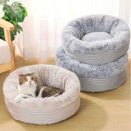 Cat Beds Furniture S/M Suitable for All The Year Round Velvet Comfortable Fluffy Warm Soft Pet Cat Dog Beds for Big Largel Small Medium Dogs d240508