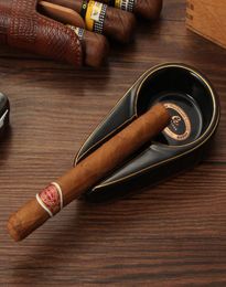 Pocket Cigar Ashtray Outdoor Portable Cigarette Ashtrays 1 Cigar Holder Cigar Accessories with Gift Box Y2004291012663