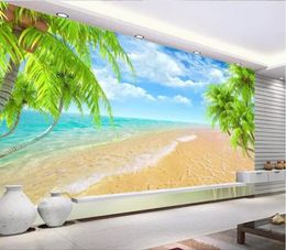 Beach 3D TV background wall mural 3d wallpaper 3d wall papers for tv backdrop1508169