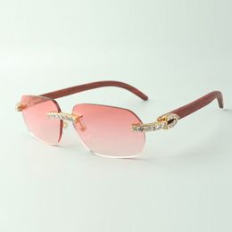 Designer XL diamond sunglasses 3524024 with original wood arms glasses,Direct sales, size: 18-135mm