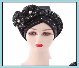 Beanie Skl Caps Hats Hats Scarves Gloves Fashion Accessories Satin Lined Hair Bonnet Double Layer Ankara African Print Head Scar8862254