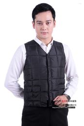 Men's Vests Man Autumn Casual V-neck Single Breasted Solid Waistcoat Men Winter Zip Pocket Warm Down Vest Male Outerwear