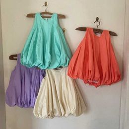 Girls Dresses 38 years ago a South Korean summer girl wore a sleeveless solid color dress in a foreign style sweet flower bud dress for a birthday party princ