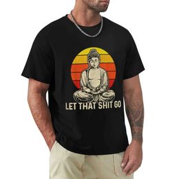 Men's T-Shirts Buddha Medication Let It Go Vintage Funny Yoga Gift T-shirt Top Boys Hippie Clothing Mens Heavy Duty T-shirtL2405
