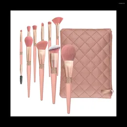 Makeup Brushes 10Pcs Coral Red Brilliant Brush Set Soft Hair Eye Shadow Foundation Beauty Artist Tool