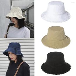 Bandanas Unisex Foldable Raw Bucket Hat Summer Large Wide Brim UV Protection Sun Fisherman Caps For Men Women Outdoor