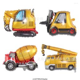 Party Decoration Foil Ballon Cars Happy Birthday Farm Balloons Baby Shower Globos Accessories Children Yellow Excavator