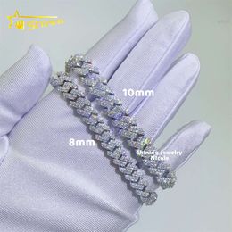 Wholesale Price Best Quality 925 Silver Custom Necklace Jewelry 8mm 10mm Iced Out Moissanite Cuban Link Chain