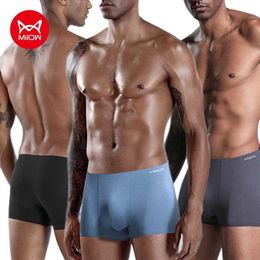 Underpants MiiOW 3Pcs Sexy Men Boxers Shorts Underwear Seamless Modal Trunks Man Underpants Boxer Cueca Male Panties Plus Size Lingeries Y240507