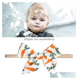 Headbands 10Pcs/Set Baby Girls Flower And Bows Floral Hairbands Nylon Headband Hair Accessories Set For Newborns Infants Toddlers Drop Dhc84