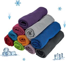 10 Pack Cooling Towels Cool Towel Soft Breathable Chilly Towel Microfiber Ice Cold Towel for Yoga Golf Gym Camping 240508