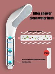 Bathroom Shower Heads Higher Quality Rainfall Shower Head Handheld Purify Philtre Spray Nozzle Water Saving High Pressure Household Bathroom Accessorie