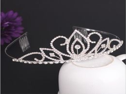 Headpieces high quality Luxury Crystal Rhinestone Bridal Wedding Tiaras and Crowns Hair Accessories Ornaments silver plated9312595