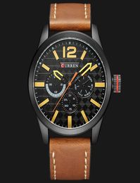 2018 New Luxury Brand CURREN Analog Sports Watch Leather Strap Quartz Men Wristwatch Relogio Masculino Horloges Mannens Saat242t4146915