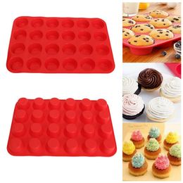 Mini Muffin Cup 24 Cavity Silicone Soap DOOKIES Cupcake Bakeware Pan Tray Mould Home DIY Cake Tool Mould 33 5cm X 22 5cm ZDT1 273s