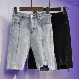 Women's Jeans Blue Shorts Women Baggy High Waist Straight Vintage Streetwear Wide Leg Pants Summer Femme Denim Short G106