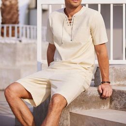 Men's Tracksuits 2024 Mens Sets Street Printing T-shirt Trendy Summer Short-sleeved Casual Fashion Suit Men