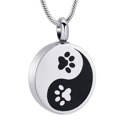 IJD10745 YinYang Cremation Jewellery Carved DogCat Paw Print Memorial Urn Jewellery For Ashes Made Of 316L Stainless Steel8239330