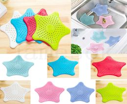 Kitchen Bathroom Sea Star Sucker Philtre Sink Drain Stopper Anti-ged Floor Sewer Outfall Hair Philtre Colanders Strainer Supplies DC9993400556