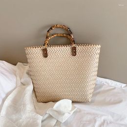 Shoulder Bags Summer Casual Beach Bag Straw Handmade Woven Women's Travel Handbags Luxury Designer 2024 Big Shopping Handbag