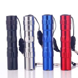 Flashlight Wholesale White 3W LED Mini Light Travel Lamp Keychain Aluminum Alloy Flashlights Torches s