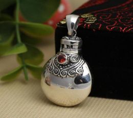 925 sterling silver buddha Perfume Bottle necklace pendant for men women Fashion Jewelry3232416