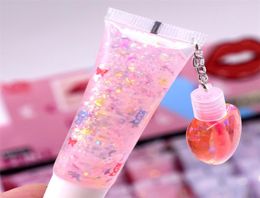 Transparent Lip Plumper Oil Colorless Sexy Glitter Liquid Lips gloss Waterproof Moisturizing Women Clear Cute Lipgloss with Pendan1025432