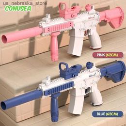 Sand Play Water Fun Electric water gun 10M long-distance portable M416 childrens summer beach outdoor combat shooting toy Q240408