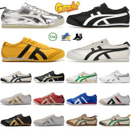 tiger mexico 66 Tigers Casual Shoes Running Shoes mens womens Silver Off Black White Birch Peacoat Gold Silver Cream Cilantro Insole Midsole size 35-45