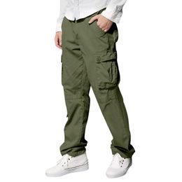 Men's Pants Mens jogging pants casual seasonal freight pants solid color multi pocket straight pants young and fashionable street clothing Ropa Hombre J240507
