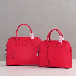 Bag High Quality Lychee Grain Leather Women's 2024 Fashion Head Layer One Shoulder Slant Cross Handbag