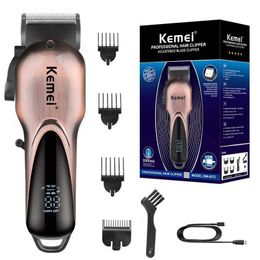 Hair Trimmer Kemei 6372 Powerful Hair Clipper Professional Hair Trimmer For Men Electric Adjustable Hair Cutting Machine Rechargeable T240507