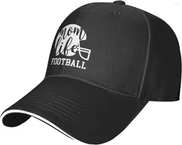 Ball Caps Mom-Life-Football-Baseball-Cap Mens Vintage Snapback Hats Trucker Dad Hat Black