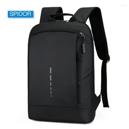 School Bags SPIDOR Men's Waterproof 15.6" Backpack Ultra Light Bag Fashion