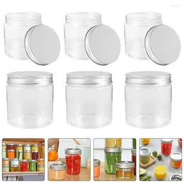 Storage Bottles 250ml Mini Transparent Silver Aluminium Lid Mason Jar Set Jars Plastic Jam