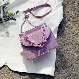 Shoulder Bags Female Handbags Crocodile Pattern PU Leather Crossbody For Women 2024 Chain Mini Purses Travel Cross Body Bag Sac