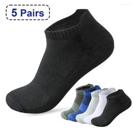 Men's Socks 5 Pairs/Lot Men Cotton Summer Thin Sports Basketball Breathable Resistant Odour Short For Running