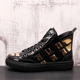 Casual Shoes Korean Fashion Men Punk Sneakers Rock Hip Hop High Tops Ankle Boots Chaussure Homme