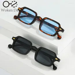 Sunglasses Fashion Square Women Retro Rivets Decoration Gradient Shades UV400 Men Leopard Blue Sun Glasses Unisex