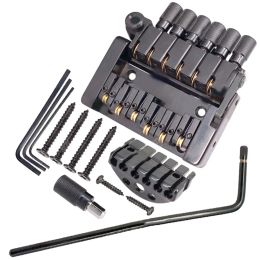 Accessories Headless Electric Guitar Tremolo Bridge Tailpiece 6 String Roller Saddle Metal Material Easy Replacement Parts