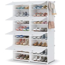 Shoe Rack 8 Tier Storage Cabinet 32 Pair Plastic Shelves Organizer for Closet Hallway Bedroom Entryway 240508