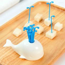 Forks Creative Whale Fruit Fork Cake Dessert Salad Sticks Picks Cocktail Toothpick Skewer Home Party Acceoosries