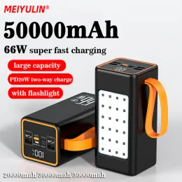 Bank 66W 50000mAh Power Bank Large Capacity PD20W 20000mAh Powerbank Portable Fast Charger External Battery For iPhone Xiaomi Samsung