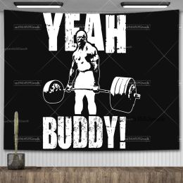 Intercom Yeah Buddy Ronnie Coleman Tapestry Wall Decor Gym Motivation Bodybuilder Meme Tapestry Rame Aesthetic Bedroom Decoration