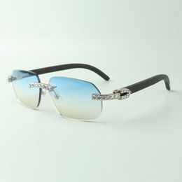 Designer XL diamond sunglasses 3524024 with black wood arms glasses,Direct sales, size: 18-135mm