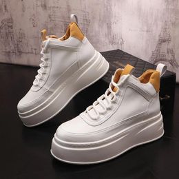 Casual Shoes Winter Men's High Tops White Thick Bottom Height Increasing Causal Flats Loafers Walking Sneakers Zapatillas Hombre