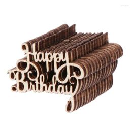 Party Decoration 15Pcs Wooden Happy Bithday Table Confetti Scatter Vintage Rustic Decor For