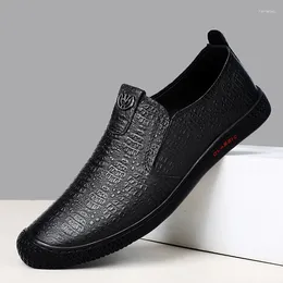 Casual Shoes Genuine Leather Mens Loafers Comfortable Men's Driving Flats Man Crocodile Pattern Male Moccasins