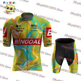 Racing Sets Kids 2024 Bingoal Cycling Jersey Set Child MTB Bike Quick Dry Bicycle Wear Clothes Maillot Culotte